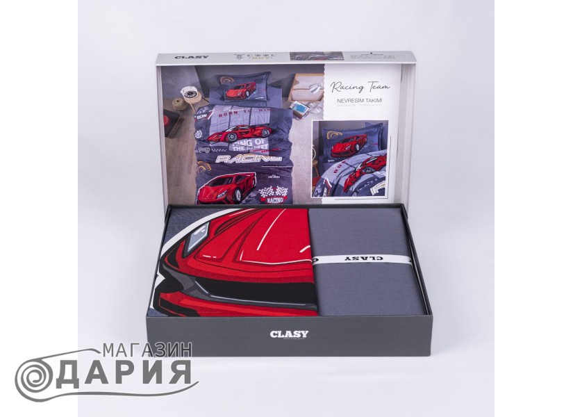 Спално бельо ранфорс Racing team blue