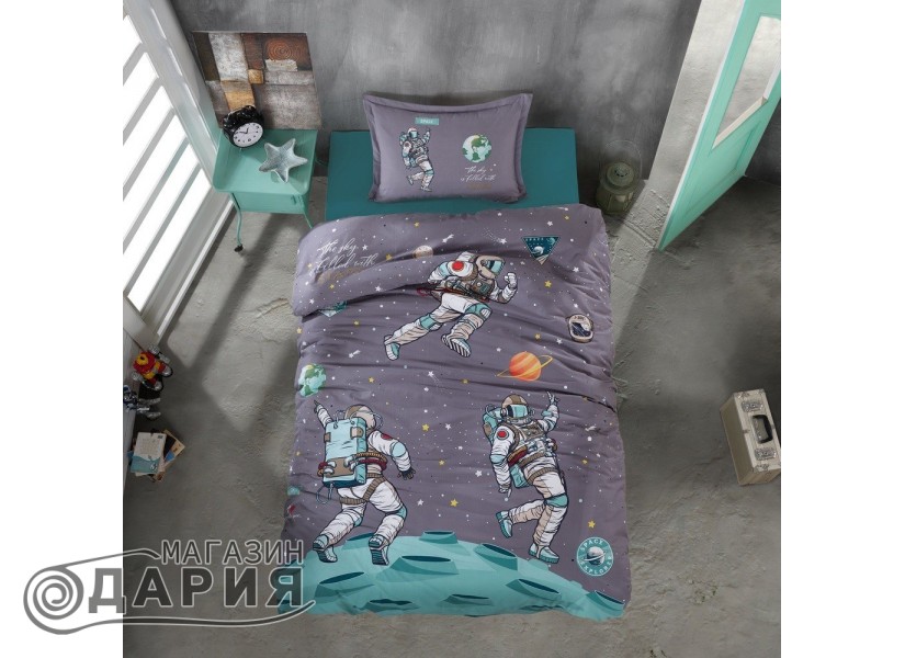 Спално бельо ранфорс Space anthracite
