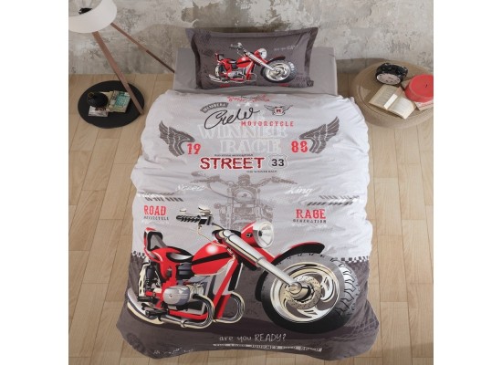 Спално бельо ранфорс Street king grey