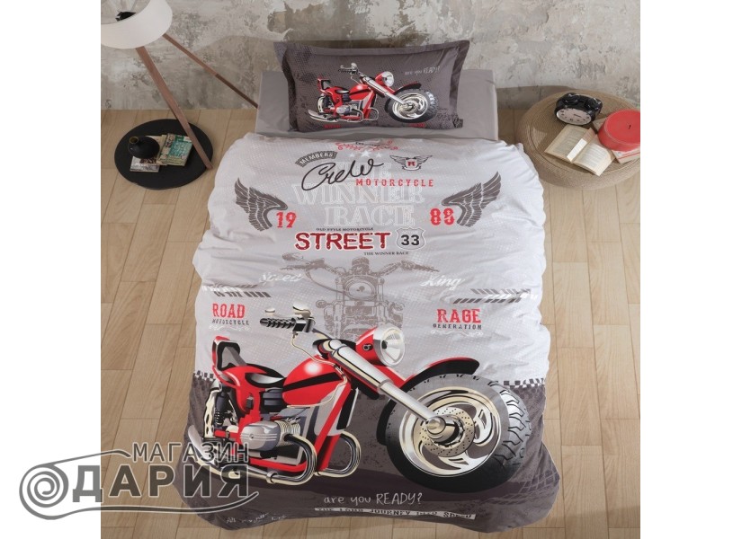Спално бельо ранфорс Street king grey