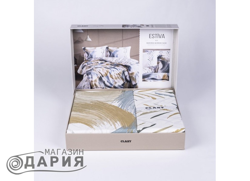 Спално бельо ранфорс Estiva green