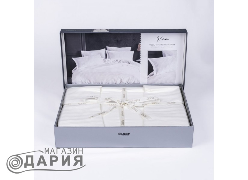 Спално бельо сатен Stripe ecru/cream