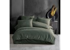 Спално бельо сатен Stripe green/haki