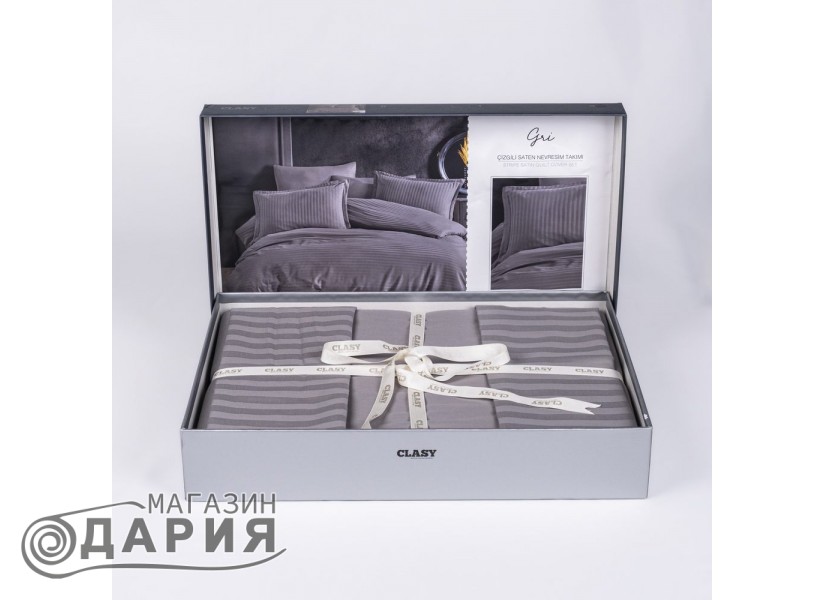 Спално бельо сатен Stripe grey