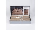 Спално бельо сатен Stripe light brown/acik kahve