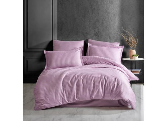 Спално бельо сатен Stripe lilac