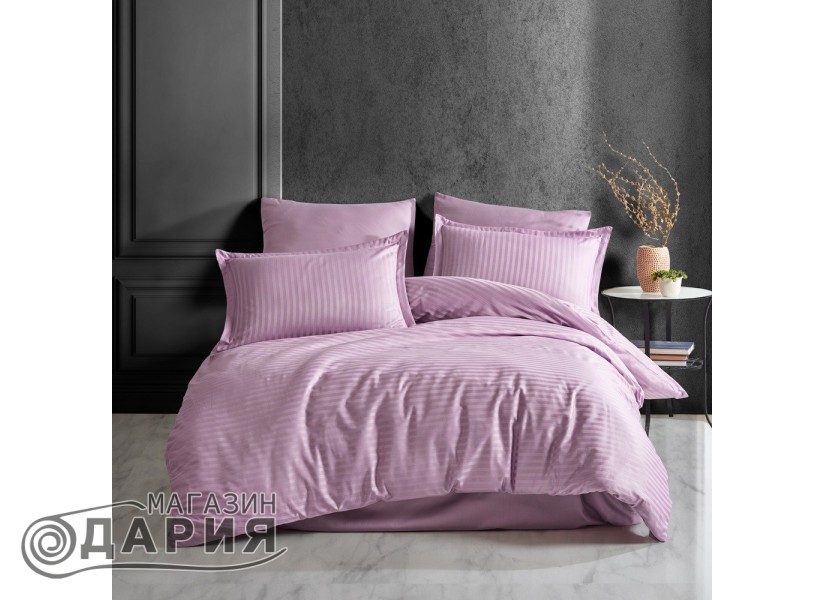 Спално бельо сатен Stripe lilac