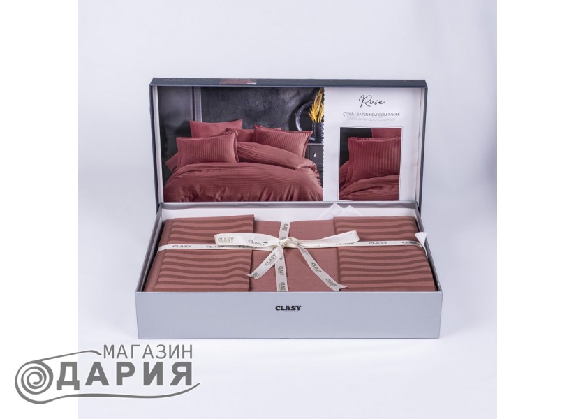 Спално бельо сатен Stripe rose