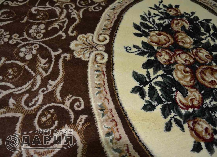 Тъкан персийски килим Blue stones 5261 brown елипса