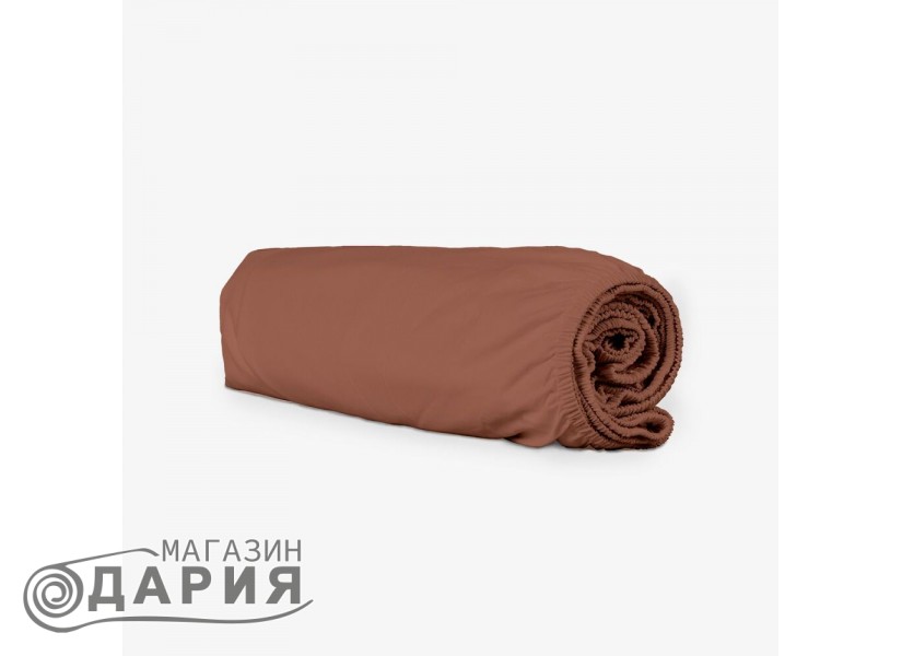 Чаршаф с ластик за матрак Кафяв, памук ранфорс