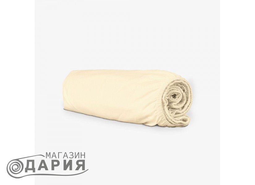 Чаршаф с ластик за матрак Ново екрю, памук ранфорс