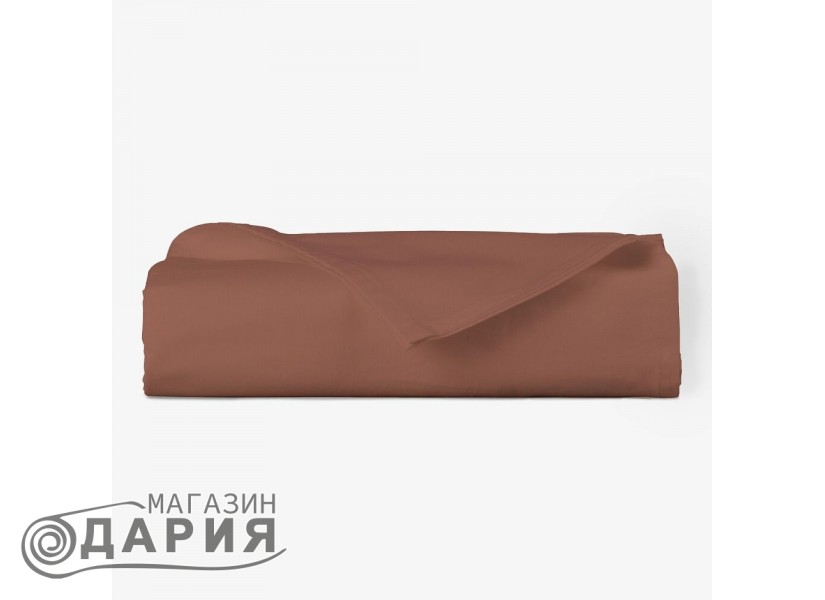 Едноцветен долен чаршаф Кафяво, памук ранфорс