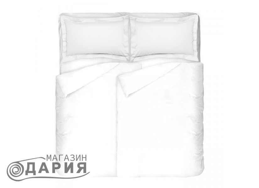 Спално бельо бяло памучен сатен 